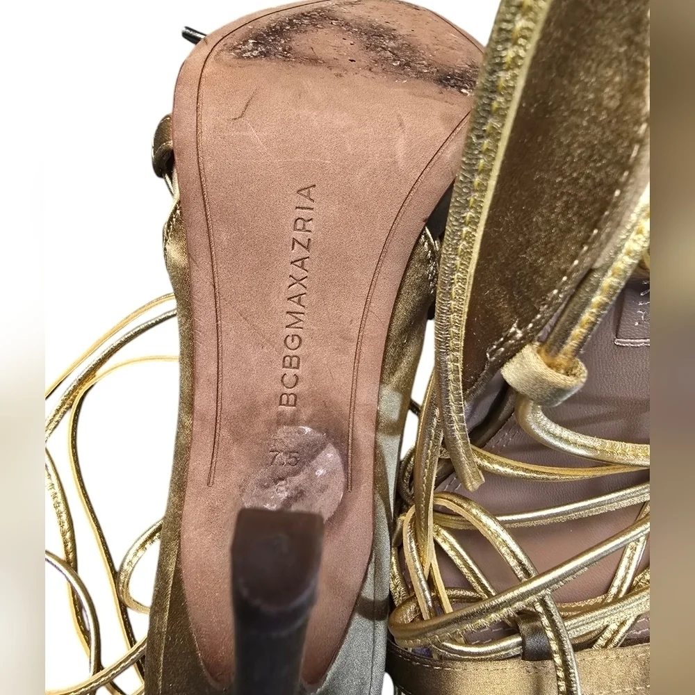BCBGMAXAZRIA Esme Metallic Gladiator Sandal Sz. 7.5 - Picture 5 of 10